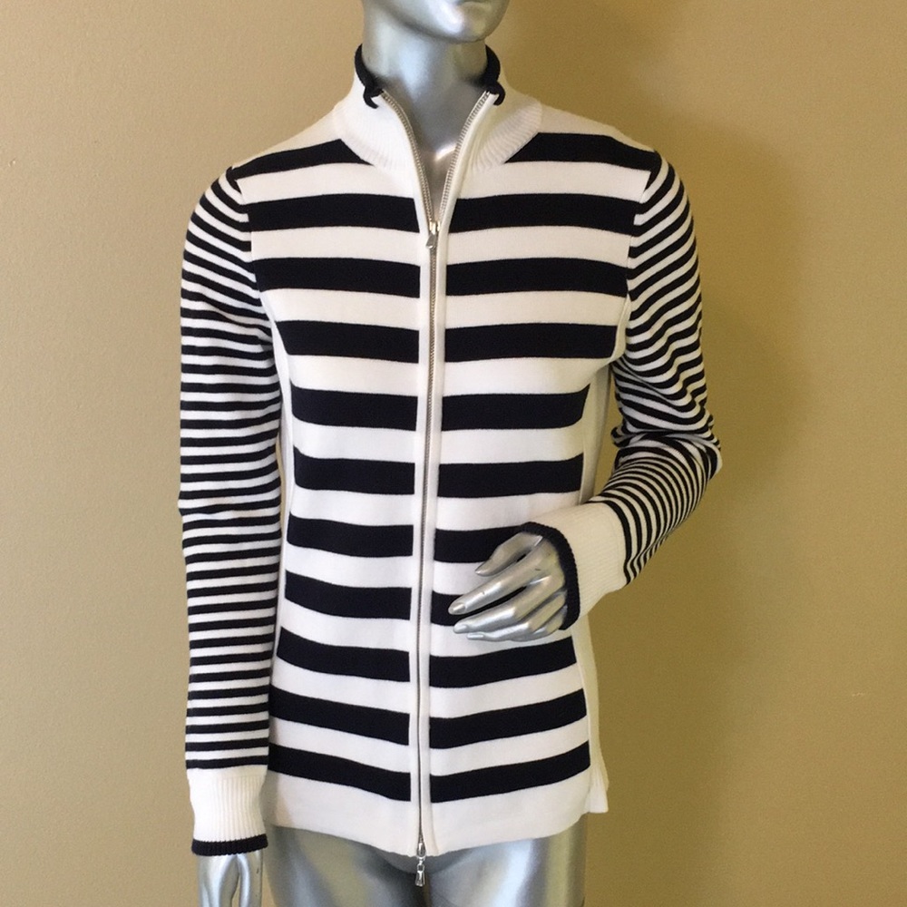 Brooks Brothers Zip-Up Supima Cotton Cardigan Striped